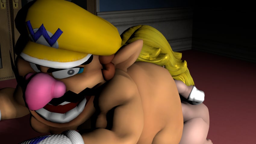 1boy 1girls 3d 3d_(artwork) anal anilingus arms_behind_back ass ass_on_face blonde_hair brown_hair duo face_in_ass facial_hair fat fat_man female gloves hat human human_on_human indoors light-skinned_female light-skinned_male light_skin long_hair male male/female mammal mario_(series) mature mature_female mature_male mature_man mature_woman nintendo nude nude_female nude_male obese obese_male on_knees open_mouth oral overweight overweight_male pink_nose princess princess_peach rimming royalty sfm source_filmmaker supaphreak teeth wario white_gloves