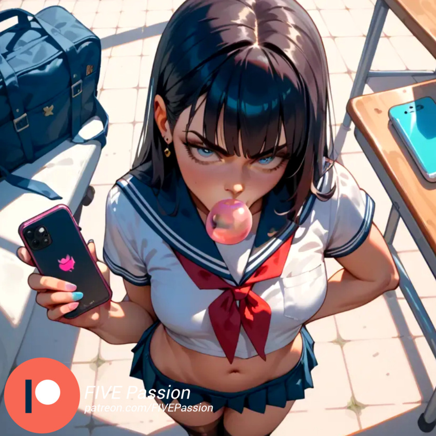 ai ai_assisted ai_generated bully color comic comic_page digital_art digital_media_(artwork) female female_focus female_only five_passion girl indifference school_uniform schoolgirl student young younger_female