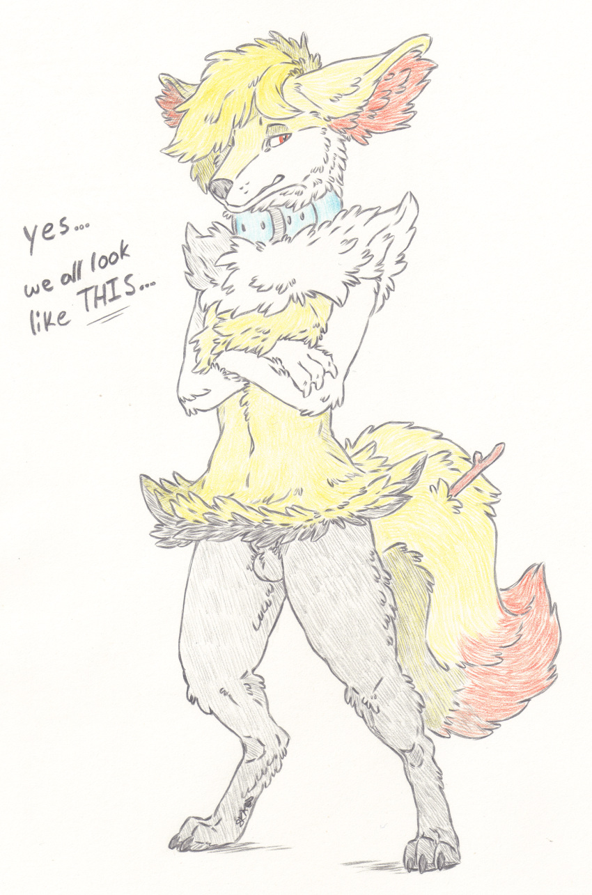 1boy animal_genitalia anthro anthrofied braixen canine feet fox furry girly hi_res male nintendo original_character paws pokémon_(species) pokemon pokemon_(species) pokemon_xy sheath sketch skyfifer source_request testicles text traditional_media_(artwork) video_games