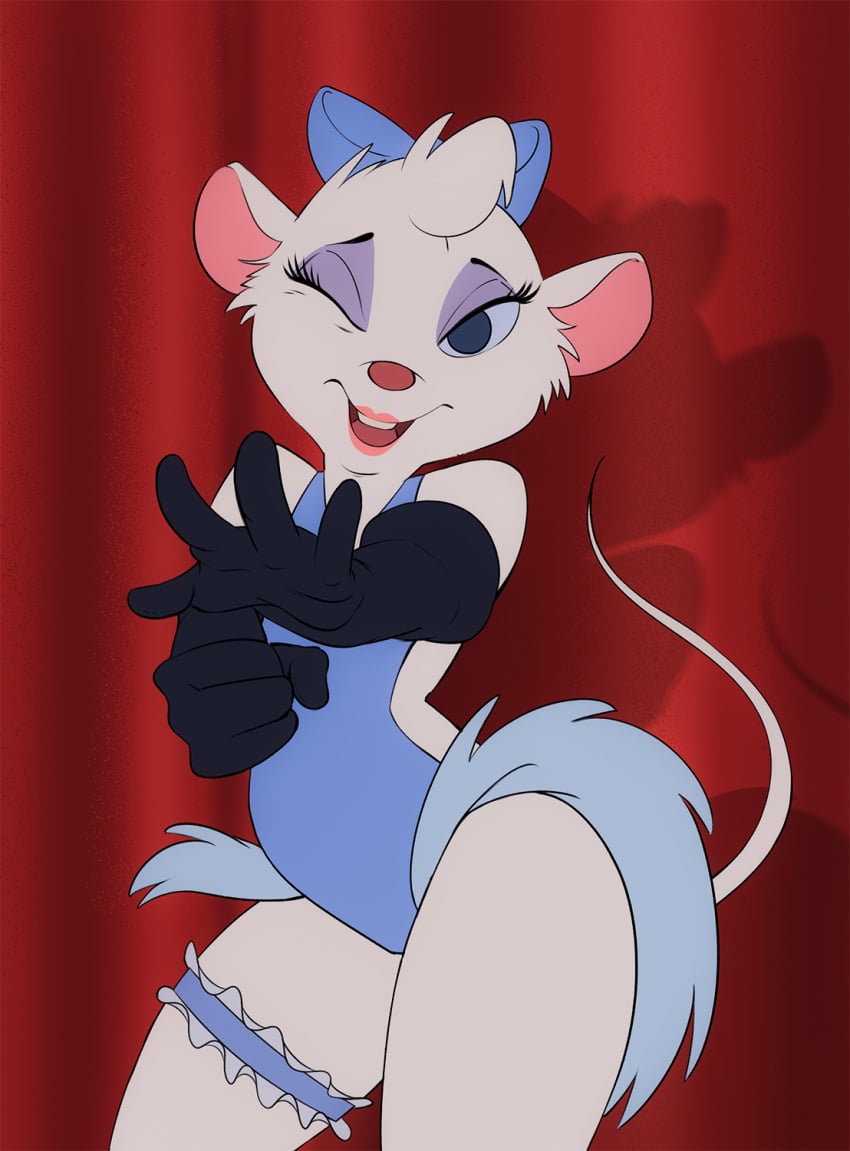 2d blue burlesque color dancing disney female female_only fur furry furry_only jpeg leotard miss_kitty_mouse mouse nip-boy the_great_mouse_detective thigh_band