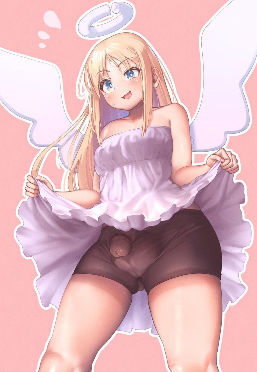 1boy angel angel_boy angel_wings ass balls blond_hair blond_hair_male blond_male blonde_hair blonde_hair_male blonde_male blue_eyes blue_eyes_male blush bulge cameltoe circumcised crimvael cuntboy cuntboy_focus cuntboy_only cute cute_male dress_lift femboy fit fit_male flaccid flat_chest full-package_cuntboy getting_erect herm hermaphrodite human intersex ishuzoku_reviewers light-skinned_cuntboy light-skinned_male light_skin long_hair male male_focus male_only maleherm monster_boy multi_genitalia open_mouth penis pussy small_penis solo solo_cuntboy solo_focus solo_male white-skinned_male white_skin wings yana_(nekoarashi)