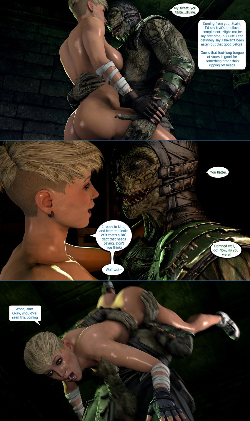 3d abs anthro areolae ass athletic balls bare_calves bare_midriff bare_shoulders big_breasts blonde_hair blue_eyes bottomless breasts bubble_butt busty calves cassie_cage comics-toons curvaceous curvy female hourglass_figure human interspecies large_breasts lizardman male mortal_kombat mortal_kombat_x navel nipples penetration penis pussy reptile_(mortal_kombat) scalie sex short_hair smokescreen117 sneakers speech_bubble splits sports_bra sportswear sweat tagme toned toned_female topless vaginal_penetration voluptuous wide_hips yoga_pants