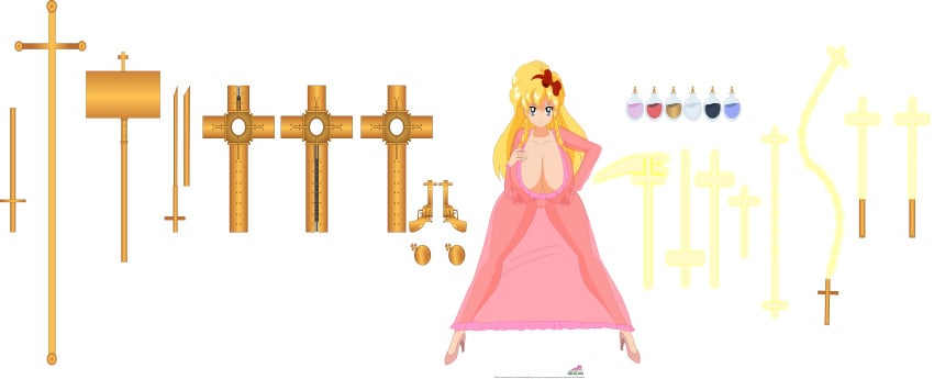 areolae castlevania chokutou commission cross dk female gun high_heels machine_gun maria_renard milf nightgown nipples pistol pumps pussy riffsandskulls rocket_launcher rondo_of_blood solo sword weapon wedding_ring