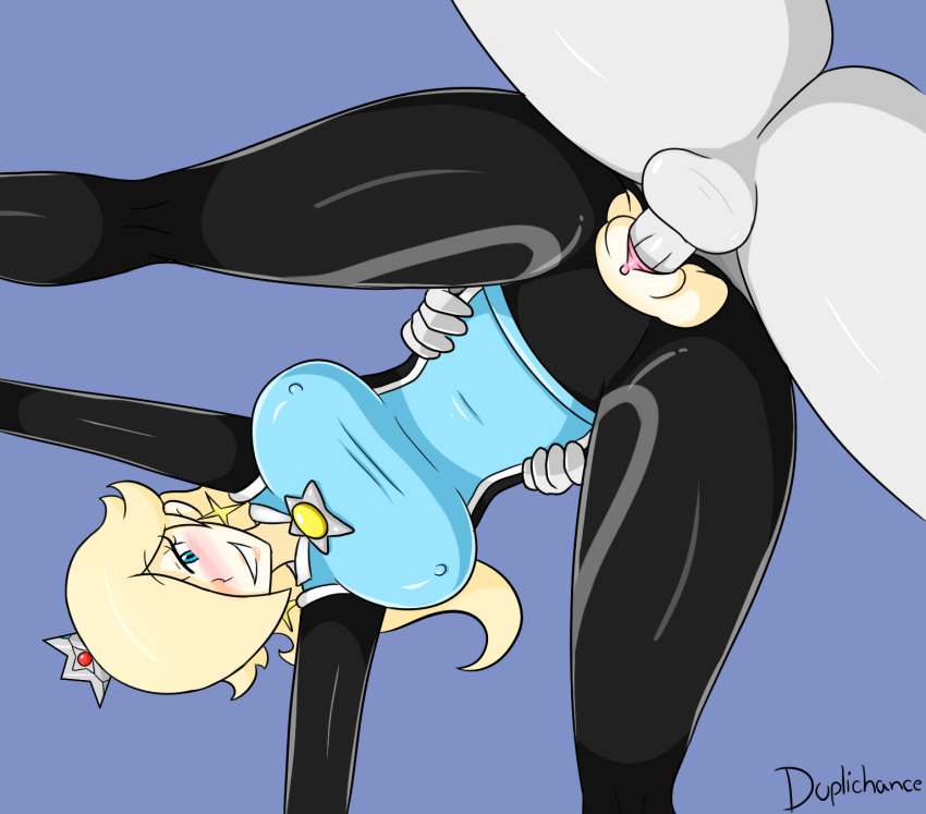 blonde_hair bodysuit clothed_sex clothing crown duplichance female from_behind long_hair mario_(series) mario_and_sonic_at_the_olympic_games nintendo penetration penis princess_rosalina pussy sex smile spread_legs torn_clothes vaginal_penetration wetsuit