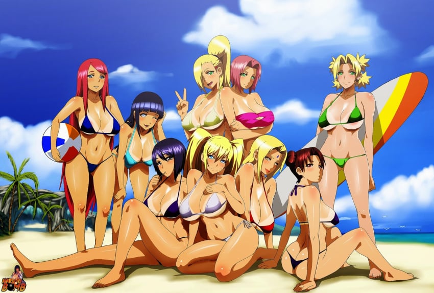 6+girls 9girls age_difference aged_up back_view barefoot beach beach_ball bent_over big_breasts bikini black_eyes black_hair blonde_hair blue_eyes blush brown_eyes brown_hair busty butt_crack canon_genderswap closed_eyes curvy cyberunique day detailed_background double_bun feet female female_only front_view full_body genderswap gesture gray_eyes green_eyes group hair_bun hair_over_one_eye half-dressed half_dressed holding_object hourglass_figure human hyuuga_hinata ino_yamanaka kneeling long_hair looking_at_viewer looking_back mature milf mother multiple_females multiple_girls naruko naruto naruto_(series) naruto_bomb naruto_shippuden older one-eye_closed open_mouth outdoor outside pink_hair ponytail posing red_hair rule_63 sakura_haruno sand shadow shiny shiny_skin shizune sideboob sitting smile smiling_at_viewer standing summer surfboard swimsuit tan tanline tanned tanned_skin temari tenten thong tied_hair tree tsunade twintails uzumaki_kushina uzumaki_naruto wide_hips wink winking_at_viewer