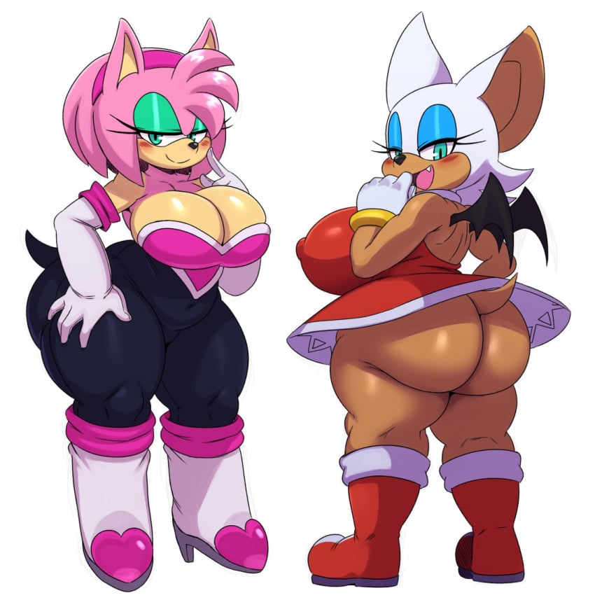 2020 2girls 5_fingers alpha_channel alternate_ass_size alternate_body_type alternate_breast_size alternate_costume amy_rose amy_rose_(cosplay) amy_the_bat animal_ears anthro anthro_only anthrofied ass bat bat_wings bedroom_eyes belly belly_button big_ass big_breasts big_butt big_thighs biped black_eyes black_nose blue_eyes blush boots bottomless bottomless_skirt bottomwear breasts brown_body brown_skin bubble_ass bubble_butt busty butt chiropteran cleavage clothed clothing clothing_swap cosplay curvy curvy_figure cute_fangs digital_media dress duo edit elbow_gloves eulipotyphlan eyelashes eyeshadow female female_only fingers footwear fur furry furry_female furry_only gloves green_eyes hair hairband half-closed_eyes handwear hedgehog hi_res huge_breasts hyper hyper_ass looking_at_viewer looking_back makeup mammal narrowed_eyes naughty_face navel nipple_bulge nipple_outline nipples no_panties no_underwear open_mouth open_smile outfit_swap overweight partially_clothed pink_fur pink_hair pink_skin pupils red_dress rouge_rose rouge_the_bat rouge_the_bat_(cosplay) seductive seductive_look seductive_smile sega shoes short_skirt shortstack simple_background skirt slightly_chubby slightly_chubby_female slit_pupils smile smile_at_viewer sonic_(series) sonic_team sonic_the_hedgehog_(series) sssonic2 standing swapped_clothes tail tan_body tan_fur tan_skin teal_eyes thick_hips thick_thighs twitter upskirt venus_body video_games voluptuous voluptuous_female white_fur white_hair wide_hips wings