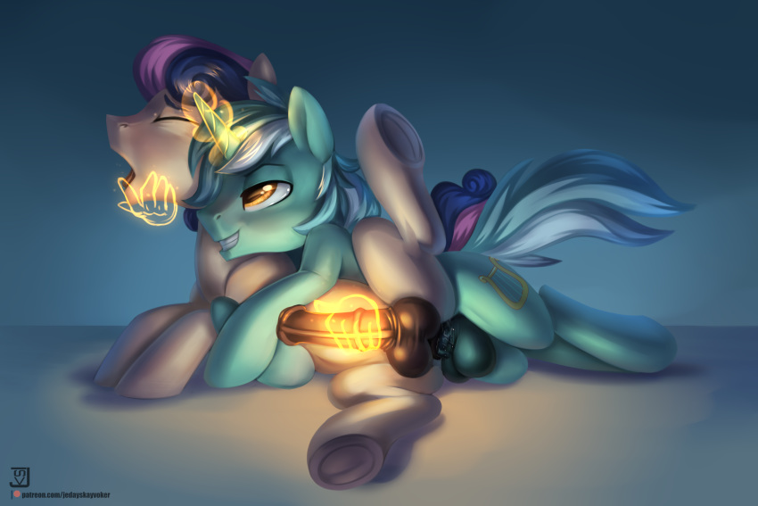 2020 amber_eyes anal anal_sex balls bonbon_(male)_(mlp) bonbon_(mlp) closed_eyes cutie_mark duo earth_pony equid equine erection feral friendship_is_magic genitals hair handjob harpsy_(mlp) hi_res horn horse jedayskayvoker lying lyra_heartstrings_(mlp) magic male male/male male_penetrated male_penetrating male_penetrating_male mammal multicolored_hair my_little_pony on_side penetration penile penis pony rule_63 sex two_tone_hair unicorn