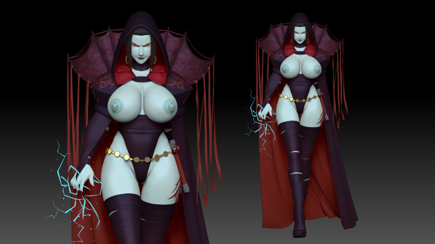 3d areolae belt black_hair boots breasts breasts_out busty cape cleavage cleavage_cutout curvaceous curvy earrings electricity evil evil_grin eyelashes eyeliner female female_focus female_only generalbuta highleg_leotard hoop_earrings hourglass_figure huge_breasts legband legwear leotard lighting lightsaber lipstick makeup mascara nail_polish nipple_piercing nipples pale-skinned_female pale_skin piercing pinup pose posing red_eyes rey sith_empress sith_rey solo standing star_wars tagme tattoo tied_hair voluptuous wide_hips