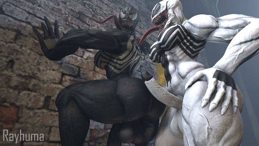 3d against_wall alien anti-she-venom anti-venom balls big_ass big_balls big_breasts big_penis black_body black_eyes female futa_on_futa futa_only futanari hand_on_hip large_ass large_breasts large_penis legs long_tongue marvel marvel_comics penis prehensile_tongue rayhuma sharp_fingernails sharp_teeth she-venom symbiote teeth thick thick_ass thick_thighs tongue tongue_out venom venom_(marvel) white_body white_eyes