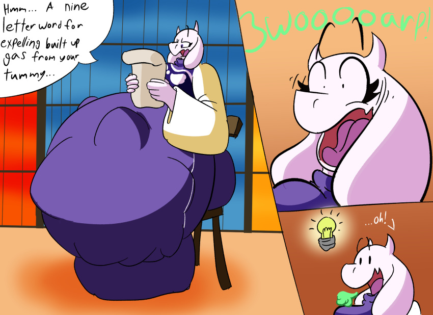 anthro belly big_belly burp burping furry stomach tagme the_hookaloof toriel undertale vore