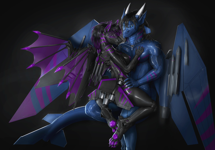 2020 4_toes 5_fingers aircraft areola black_hair breasts dragon female fingers hair hi_res horn living_aircraft living_machine machine male nipples non-mammal_breasts rakisha straight toes