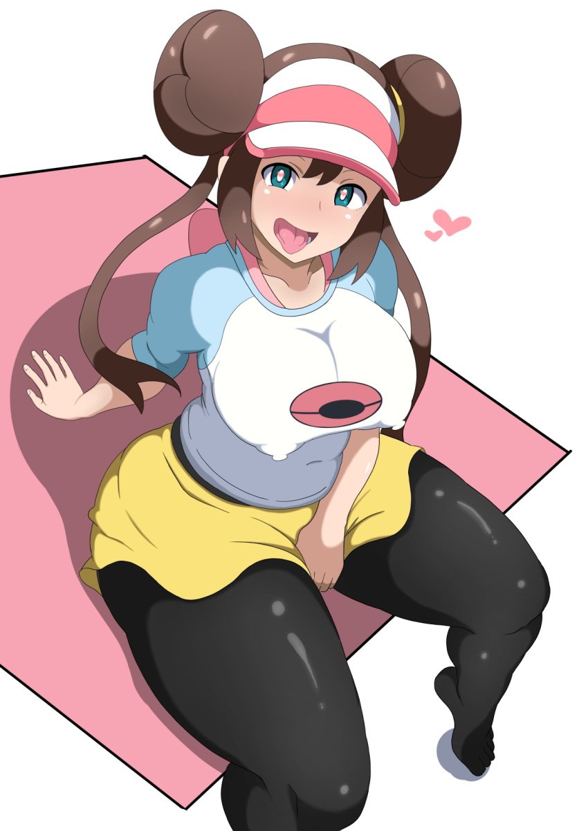 1girls alternate_breast_size big_ass big_breasts black_pantyhose breasts brown_hair chubby clothed double_bun erect_nipples eye_contact feet female female_only fully_clothed half-closed_eyes heart heart-shaped_pupils huge_breasts huge_thighs human large_breasts looking_at_viewer nintendo oryuto pantyhose pokemon pokemon_bw pokemon_bw2 rosa_(pokemon) solo thick_legs thick_thighs toes tongue_out twintails white_background wide_hips