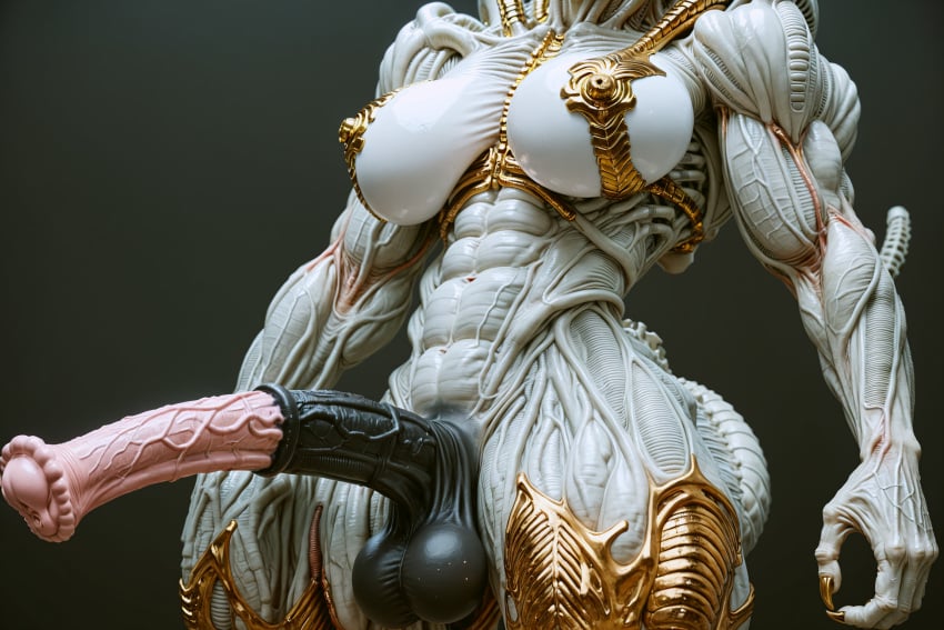 ai_generated alien alien_(franchise) aliens balls big_ass big_breasts big_penis breasts craybray flaccid futanari giant_breasts horsecock intersex large_balls large_breasts large_testicles muscular muscular_futa muscular_futanari penis testicles veiny_penis xenomorph