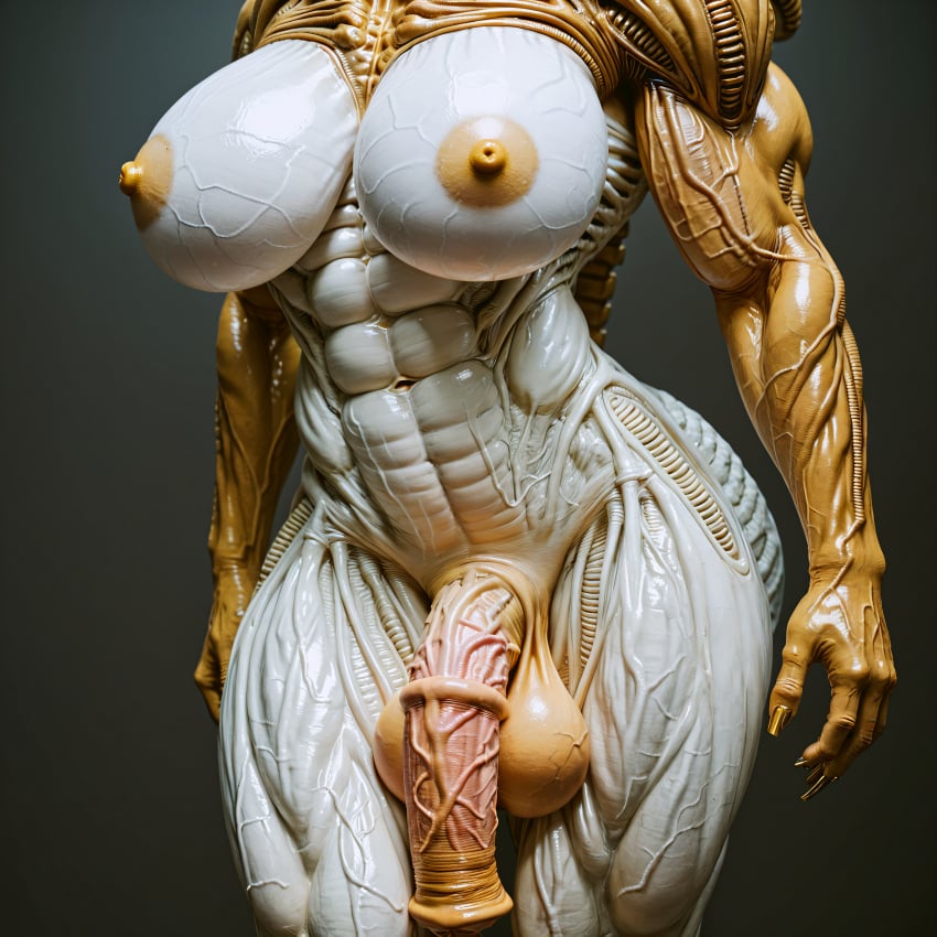 absurd_res ai_generated alien alien_(franchise) aliens balls big_ass big_breasts big_penis breasts craybray flaccid futanari giant_breasts horsecock intersex large_balls large_breasts large_testicles muscular muscular_futa muscular_futanari penis testicles veiny_penis xenomorph