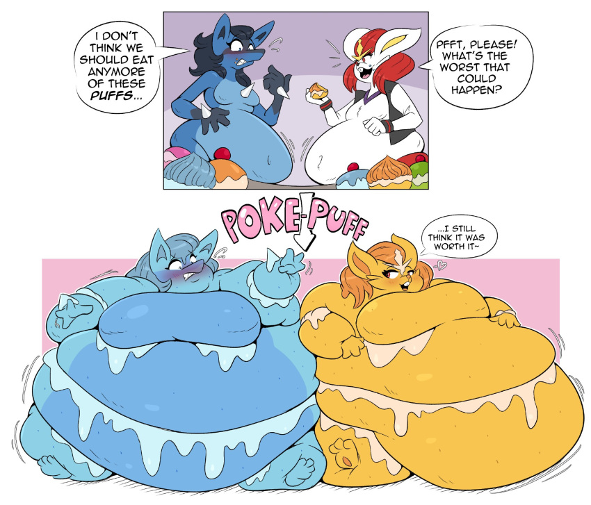 bbw big_breasts breasts cinderace female furry huge_breasts lucario overweight pokemon pokemon_(species) tagme thick_thighs transformation veryfilthything weight_gain wide_hips