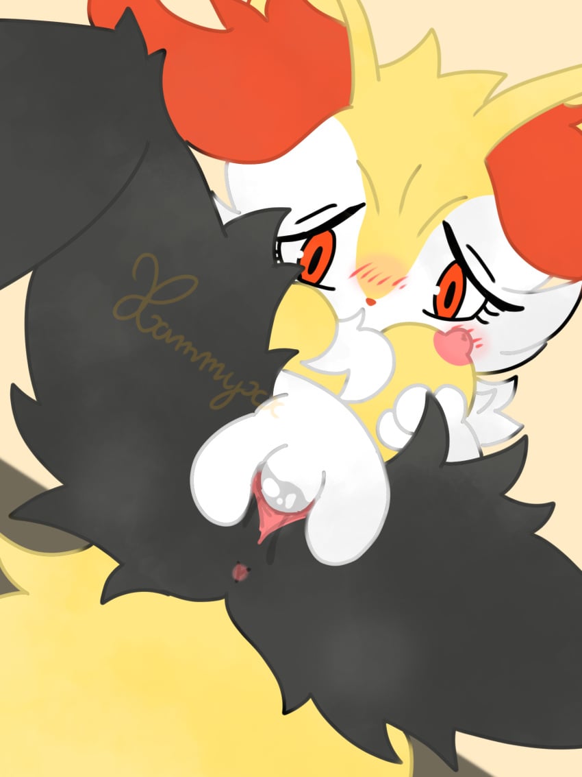 2025 3:4 3_fingers anthro anus big_tail black_body black_fur blush bodily_fluids braixen breast_grab breasts canid canine digital_media_(artwork) eyelashes female finger_fuck fingering fingers fox fur generation_6_pokemon genital_fluids genitals hand_on_breast hi_res inside looking_at_viewer lying mammal masturbation multicolored_body multicolored_fur nintendo nude on_back orange_body orange_eyes orange_fur orange_nose pokemon pokemon_(species) pussy signature solo tail vaginal_fluids vaginal_penetration watermark white_body white_fur xammyxx yellow_body yellow_fur