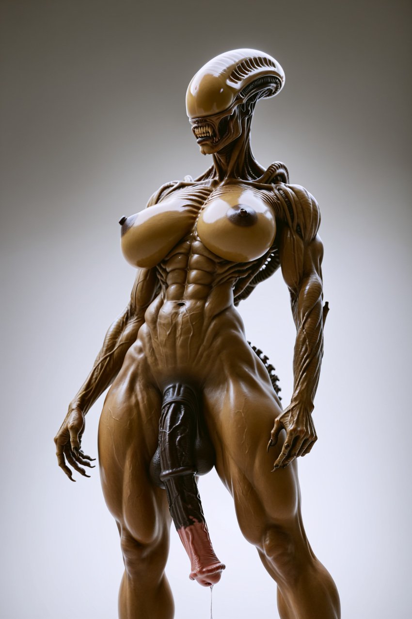 ai_generated alien alien_(franchise) aliens balls big_ass big_breasts big_penis breasts craybray flaccid futanari giant_breasts horsecock intersex large_balls large_breasts large_testicles muscular muscular_futa muscular_futanari penis testicles veiny_penis xenomorph