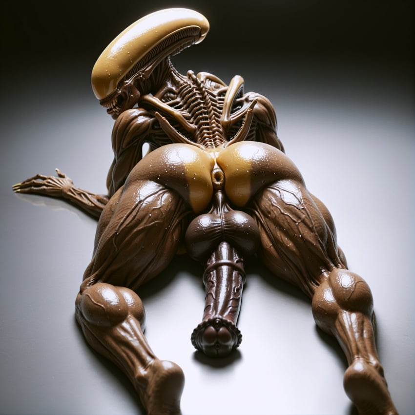 ai_generated alien alien_(franchise) aliens anus anus_focus balls big_ass big_breasts big_penis breasts craybray futanari horsecock intersex large_balls large_testicles muscular muscular_futa muscular_futanari penis testicles veiny_penis xenomorph