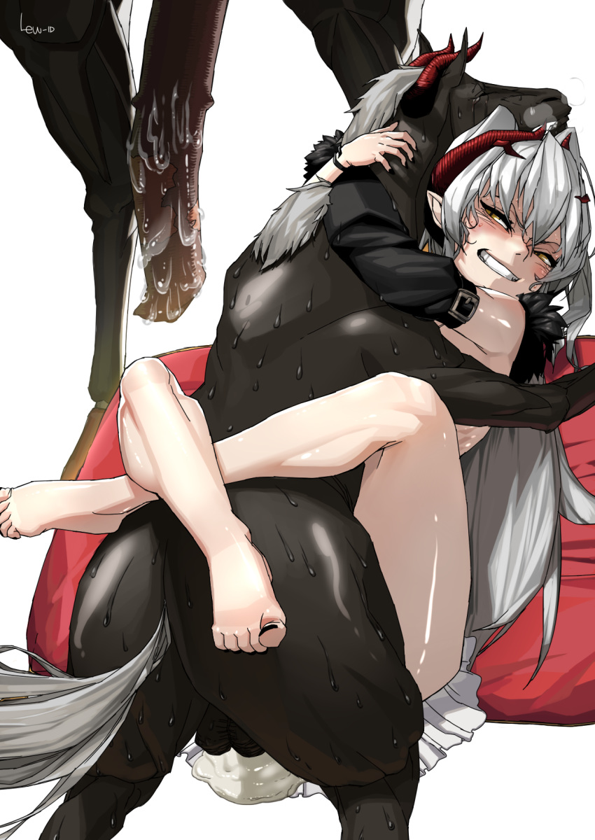 1girls barbatos bestiality demon devil dungeon_defense equine family female feral_on_human happy_sex horse husband_and_wife incest leg_lock lewd-id mother_and_son pregnant quadruped questionable_consent sex son source_request underwear vaginal_penetration yellow_eyes zoophilia