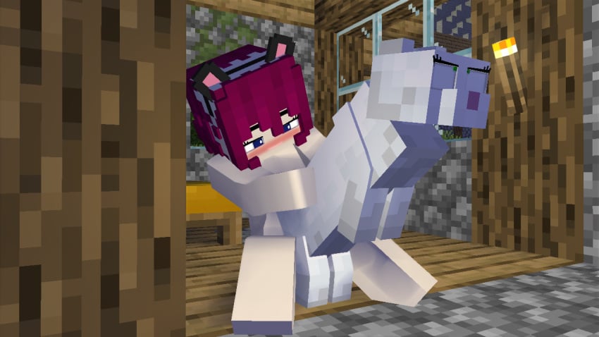 3d a_cat_is_fine_too ambiguous_gender ambiguous_penetration animal bestiality blue_eyes cat_(minecraft) feline femboy male_penetrating_ambiguous minecraft purple_hair somefemboi_(artist) straight zoophilia