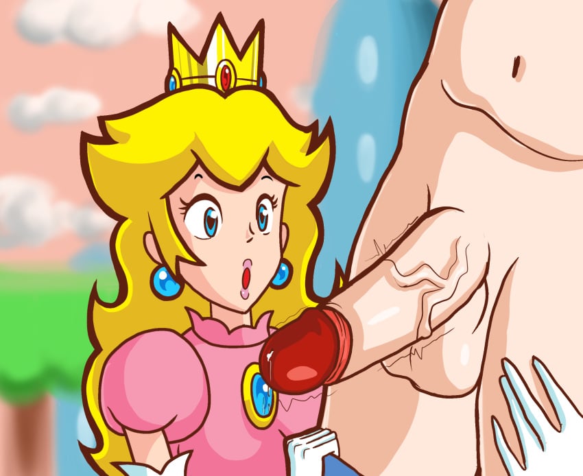 1boy 1girls :o background big_penis blonde_hair blue_earrings blue_eyes crown earrings faceless_male female female_focus grabbing grabbing_legs huge_cock huge_testicles long_hair mario_(series) nintendo official_style penis penis_awe phil123 pink_lipstick precum princess_peach pulling_down_pants straight super_princess_peach testicles trembling vein veiny_penis yellow_hair