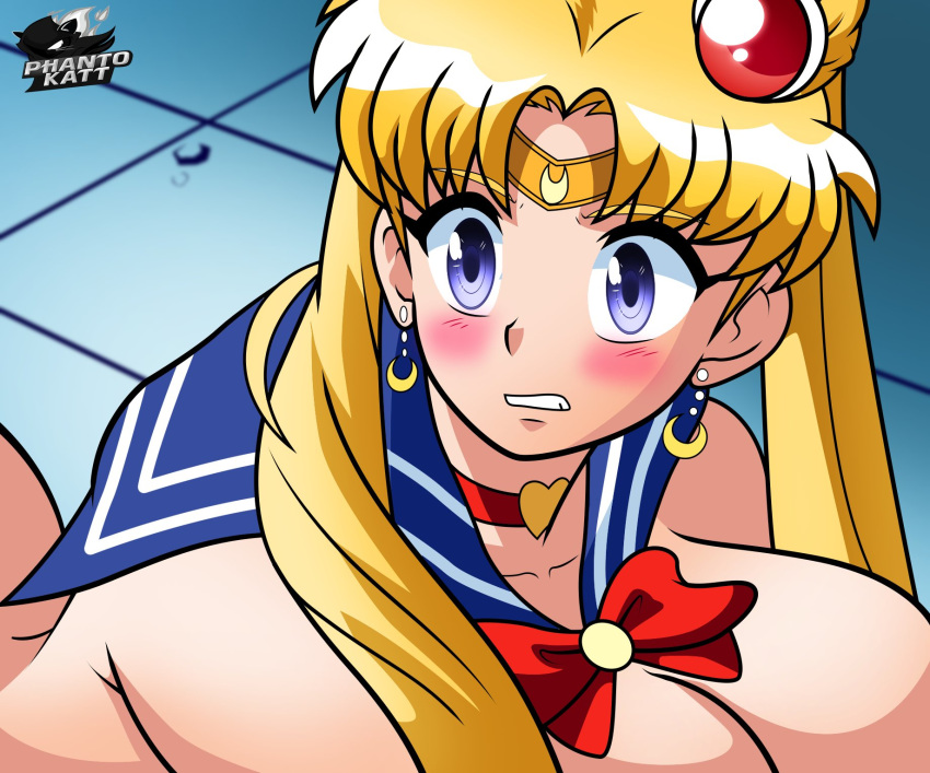 alternate_breast_size bishoujo_senshi_sailor_moon blush cropped female female_focus female_only implied_nudity large_breasts meme phanto-katt sailor_moon sailor_moon_redraw_challenge solo tagme usagi_tsukino