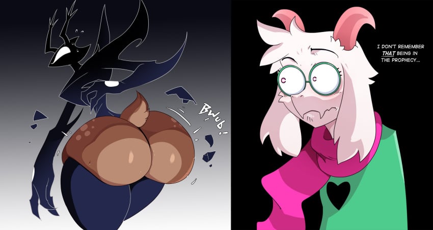 1boy 1girls 2026 2d 2d_(artwork) anthro antlers armor ass back_view bare_ass bare_butt big_ass big_booty big_butt booty broken_armor brown_body brown_fur color colored deltarune dess_holiday dialogue digital_drawing_(artwork) digital_media_(artwork) english_text exposed_ass exposed_butt fat_ass fat_butt female furry glasses huge_ass huge_butt humanoid looking_back male motion_lines onomatopoeia ralsei rear_view ripped_clothing roaring_knight round_ass round_butt scarf spiralingstaircase tail text thick_ass thick_butt thick_thighs thighs undertale_(series) white_body white_fur