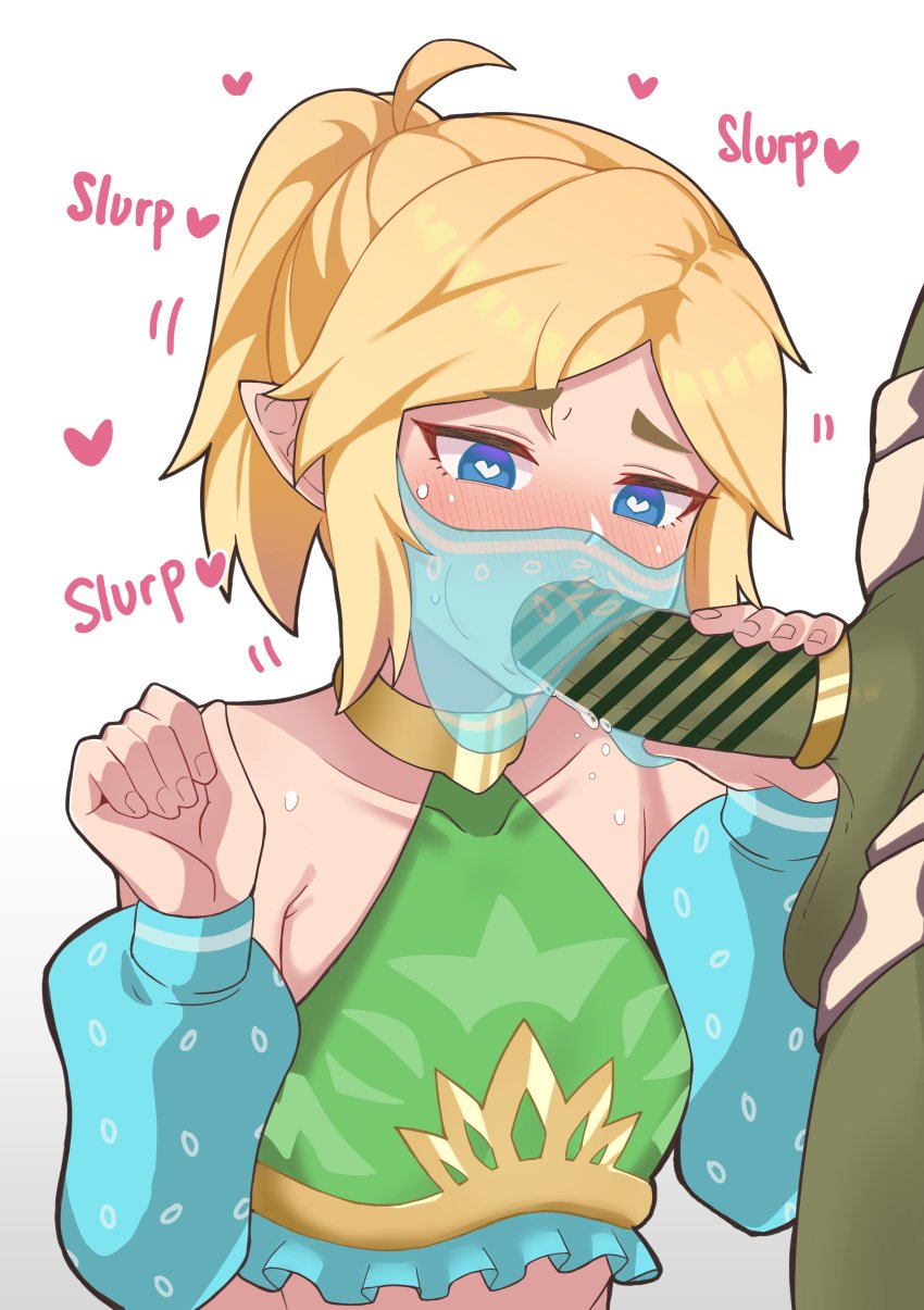 2boys blowjob blush breath_of_the_wild censored cheek_bulge crossdressing cum cum_in_mouth cum_inside dark-skinned_male elf_ears english_text erection fellatio fellatio_under_mask fellatio_under_veil femboy ganondorf gay gay_blowjob gerudo_link girly hashitea heart heart-shaped_pupils link link_(breath_of_the_wild) male_only mouth_veil oral penis sucking_penis the_legend_of_zelda the_legend_of_zelda:_breath_of_the_wild trap unnecessary_censorship veil yaoi