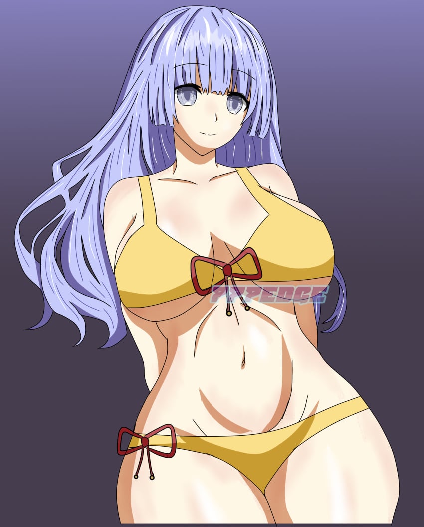 777edge belly big_breasts bikini breasts date_a_live female_only grey_hair izayoi_miku light_skin solo_female