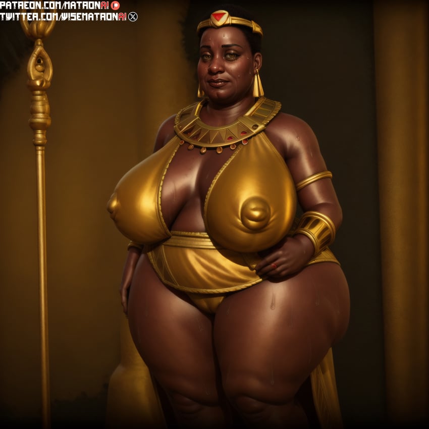 1girls 4k ai_generated amanitore bbw belly big_belly big_breasts black_milf breasts chubby chubby_female civilization civilization_(series) civilization_vi curvaceous curvy dark-skinned_female dark_skin fat fat_arms female female_only highres hips human jewelry large_breasts massive_thighs matronai_(artist) mature mature_female mature_woman navel not_furry obese obese_female overweight overweight_female patreon patreon_username pinup solo solo_female solo_focus ssbbw stable_diffusion sweat sweating thick_arms thick_hips thick_thighs thighs twitter_username wide_hips