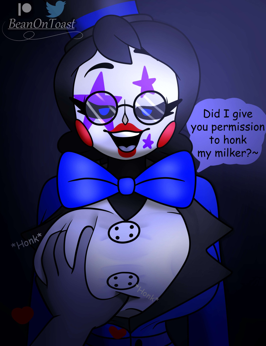 beanontoast big_breasts black_hair breast_grab five_nights_at_freddy's glasses oc original_character rockstar_puppet_(artist) straight