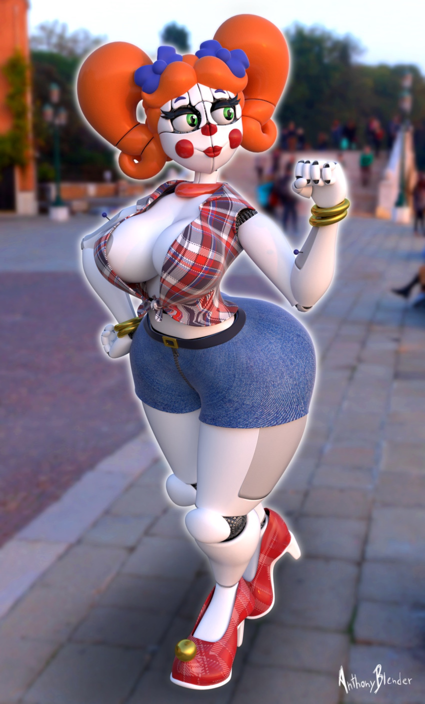 3d anthony_blender baby_(fnafsl) blurry_background circus_baby circus_baby_(fnaf) circus_mommy five_nights_at_freddy's five_nights_at_freddy's:_sister_location fnaf high_heels robot robot_girl scottgames sister_location solo tagme white_skin