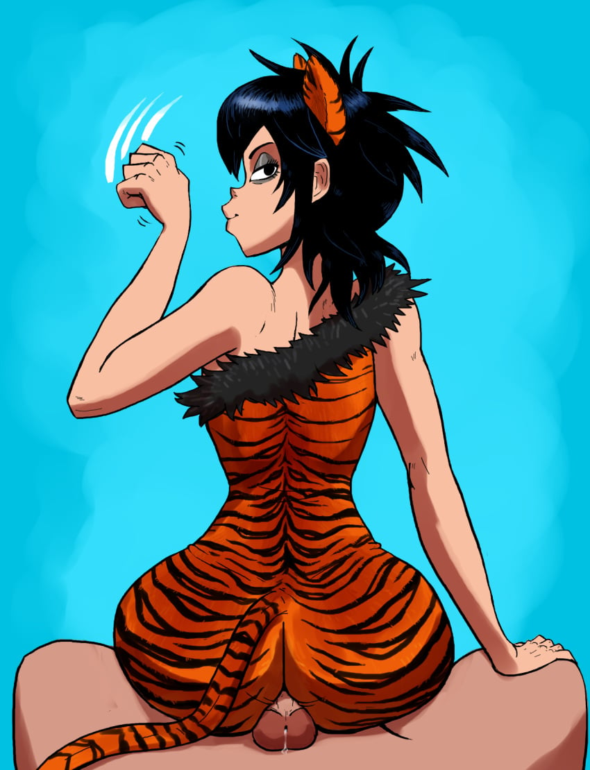 asian ass assjob butt buttjob clothed_female_nude_male covered_buttjob dat_ass emo faceless_male female gorillaz grinding hot_dogging looking_at_viewer looking_back noodle_(gorillaz) noodle_(song_machine) outta_sync petite punk_girl short_hair tagme tail tiger_print