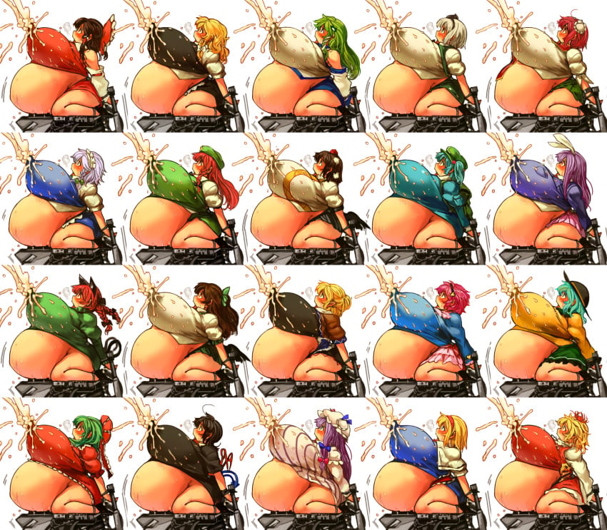 20girls 6+girls ahe_gao alice_margatroid big_belly bondage gigantic_breasts hong_meiling immobile kagiyama_hina kasen_ibaraki koishi_komeiji lactation marisa_kirisame mizuhashi_parsee nitori_kawashiro nue_houjuu patchouli_knowledge pregnant ready_to_pop reimu_hakurei reisen_udongein_inaba rin_kaenbyou sachito sakuya_izayoi sanae_kochiya satori_komeiji shameimaru_aya tagme toramaru_shou touhou utsuho_reiuji youmu_konpaku