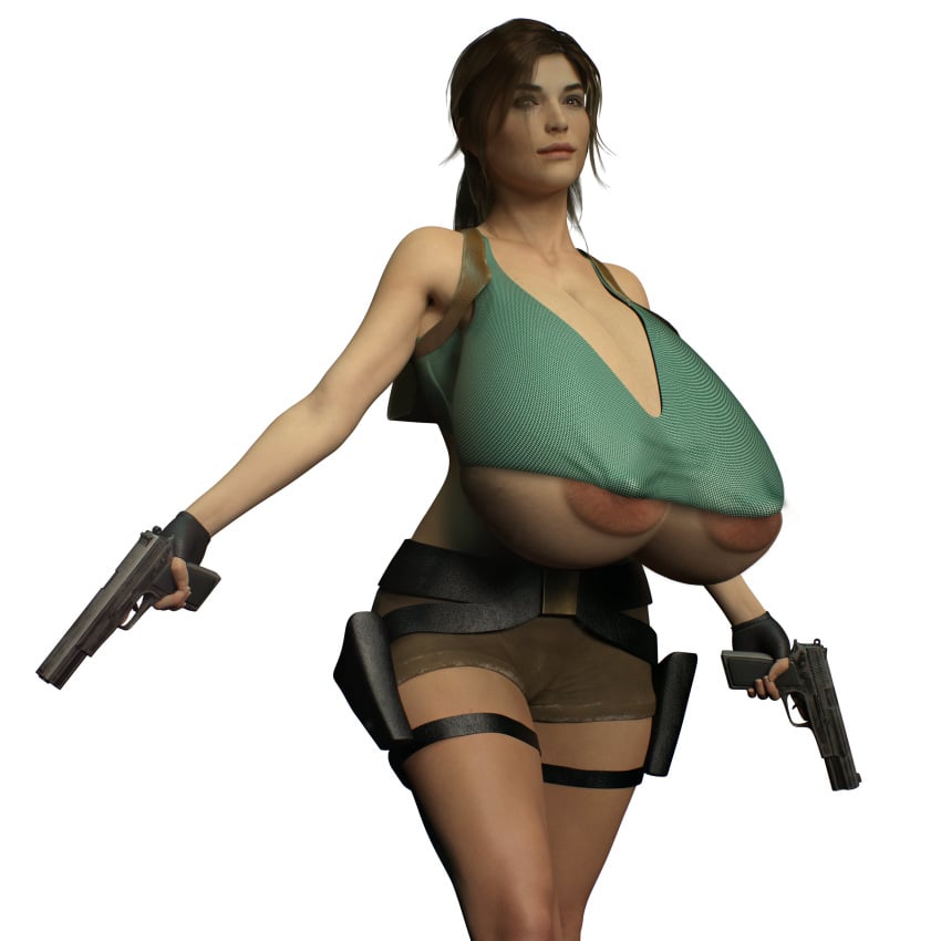 1girls 3d areolae breasts british brown_eyes brown_hair embracer_group european female female_only fuckhead huge_breasts hyper_breasts lara_croft lara_croft_(survivor) looking_at_viewer nipples ponytail solo tomb_raider tomb_raider_(survivor)