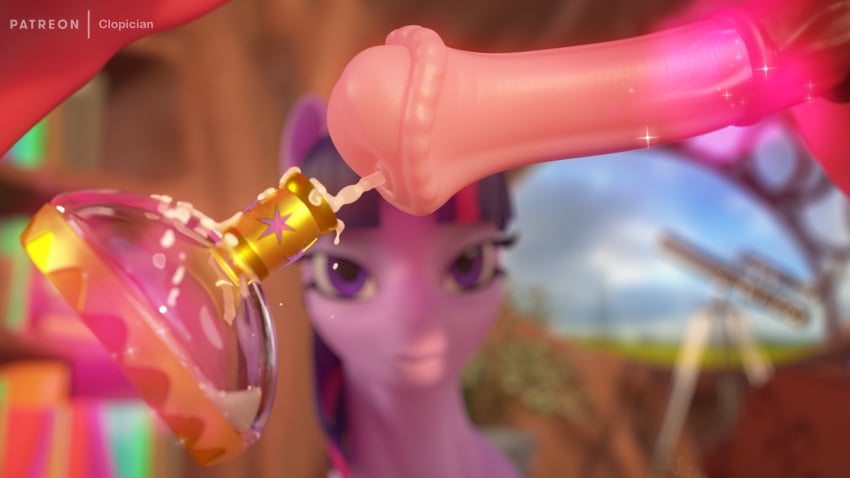 16:9 2020 3d 3d_(artwork) animal_genitalia animal_penis anus balls big_macintosh_(mlp) bodily_fluids bottle clopician collecting_cum cum cutie_mark duo equid equine erection female feral friendship_is_magic genital_fluids genitals hair hi_res horn horse horsecock magic male male_focus mammal my_little_pony penis pony tree twilight_sparkle_(mlp) unicorn unseen_male_face