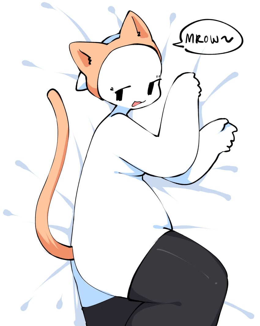 anthro cat_ears lying_on_bed namesloo puffle_(namesloo)