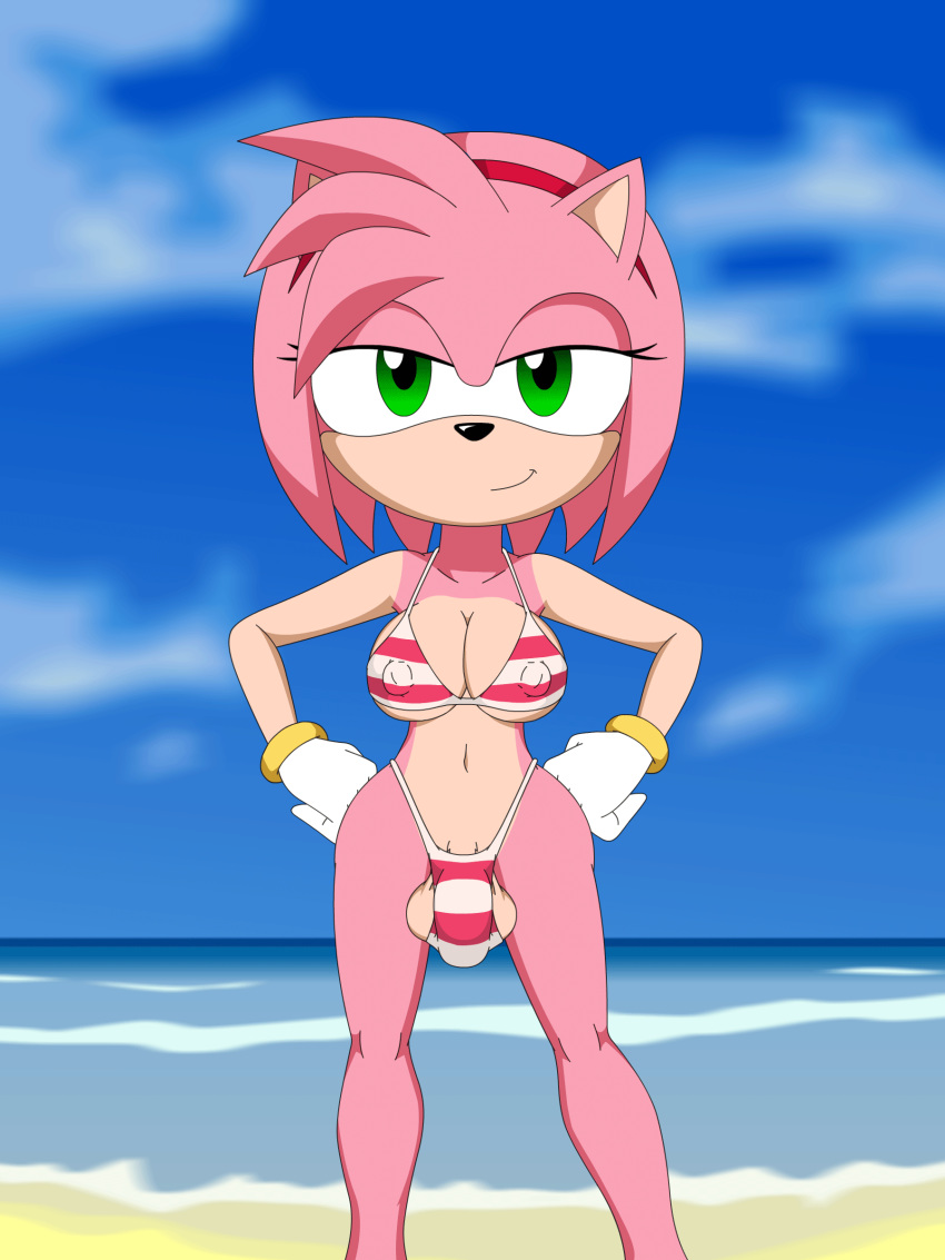 1futa 3:4 absurd_res amy_rose anthro ball_bulge balls balls_in_panties breasts bulge cleavage curvy erect_nipples flaccid furry futa_only futanari genital_outline genitals hi_res ineffective_clothing large_breasts momoiro-kun nipple_bulge nipples panties panty_bulge penis penis_bulge penis_in_panties penis_outline penis_under_clothes public solo solo_futa sonic_(series) sonic_the_hedgehog_(series)