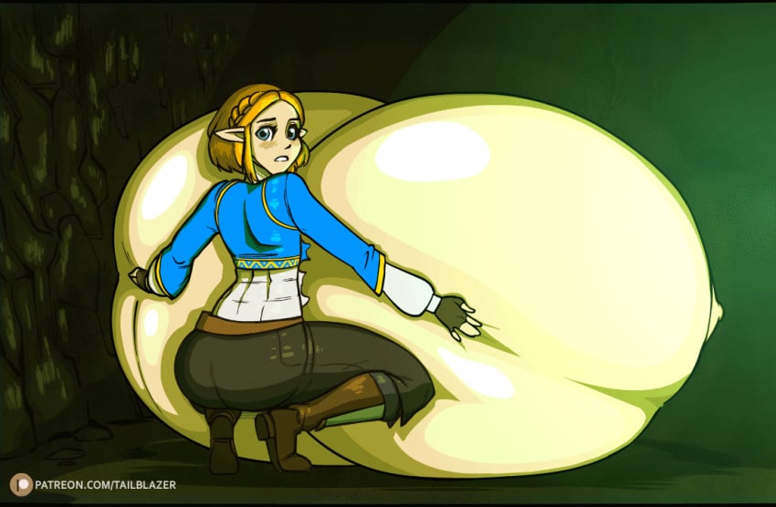 1girls animated blonde_hair blue_eyes braided_hair breast_expansion breath_of_the_wild clothing deep_skin french_braid gif hyper hyper_breasts light-skinned_female light_skin looking_at_viewer looking_back loop nintendo patreon princess_zelda ripped_clothing short_hair tail-blazer tears_of_the_kingdom the_legend_of_zelda url zelda_(breath_of_the_wild) zelda_(tears_of_the_kingdom)