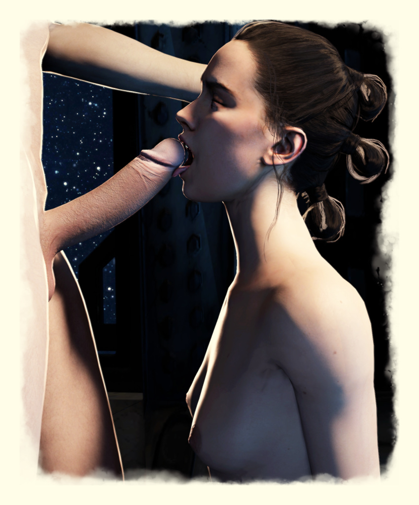 3d blowjob brown_hair lenaid licking nipples rey source_filmmaker star_wars