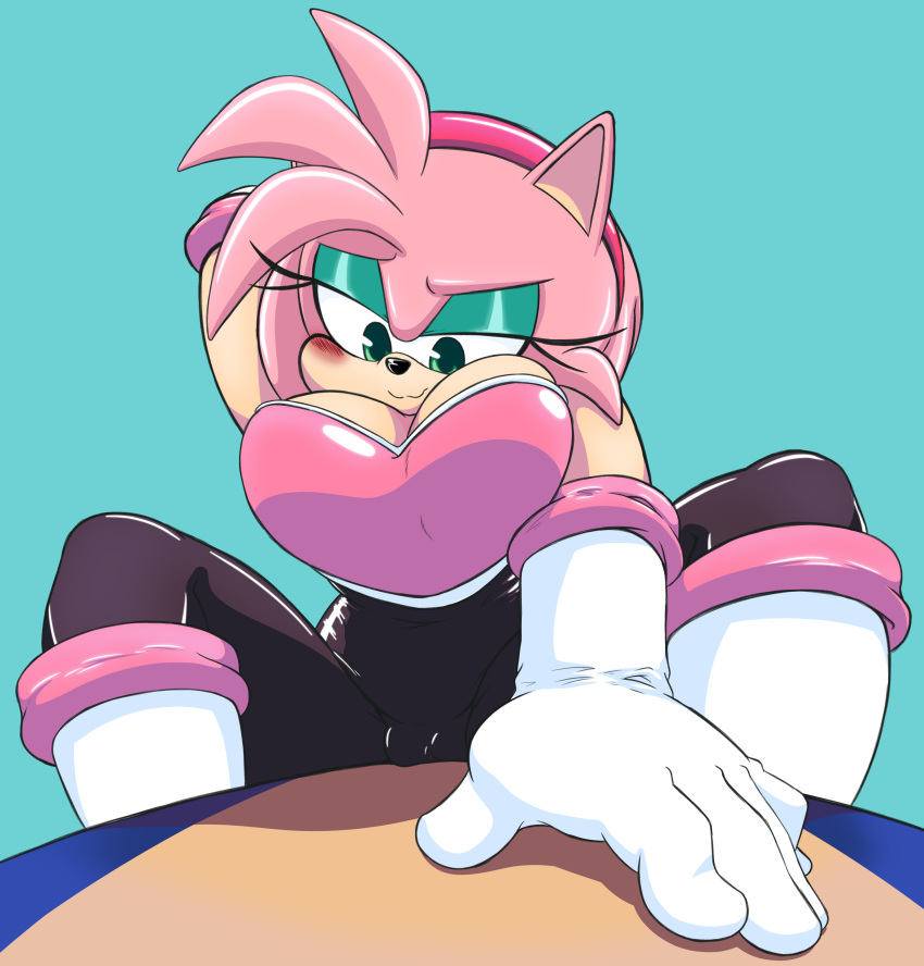 2020 5_fingers absurd_res alternate_breast_size amy_rose amy_the_bat anthro blush breasts cameltoe clothing cosplay eulipotyphlan female fingers four-pundo gloves green_eyes handwear hedgehog hi_res mammal mobian_(species) plump_camel_toe rouge_the_bat_(cosplay) sega simple_background sonic_(series) sonic_the_hedgehog_(series)