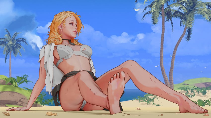 beach female legs manka_games sand tagme