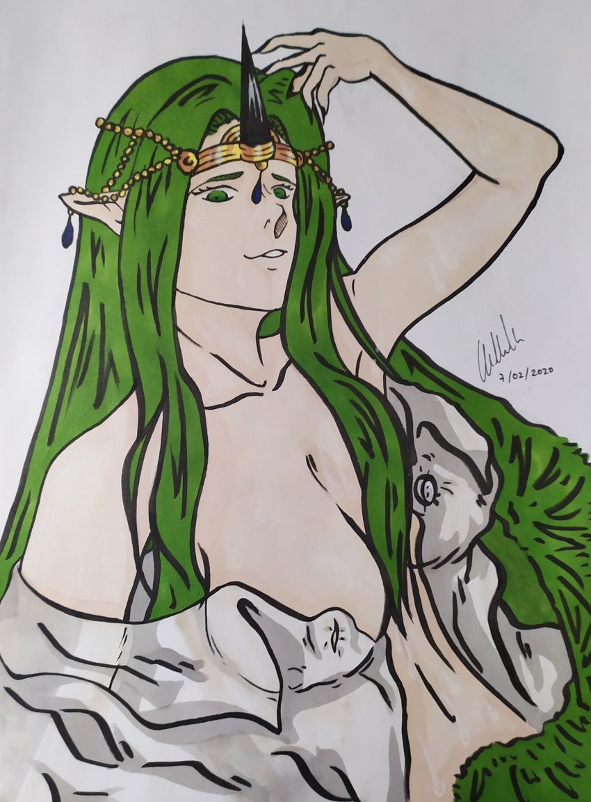 fire_emblem fire_emblem_echoes:_shadows_of_valentia fire_emblem_gaiden goddess green_eyes green_hair hand_drawn mila_(fire_emblem) nintendo reycharli