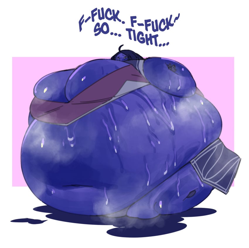 big_breasts blueberry_inflation breasts female huge_breasts inflation kafekafei kafenega spherical_inflation sunken_head sunken_limbs thick_thighs wide_hips