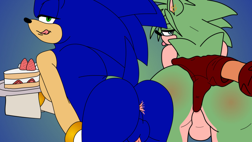 2femboys 3boys anthro anus balls bedroom_eyes blue_fur cake commission commissioner_upload femboy furry gay grabbing_ass green_fur hedgehog imminent_anal imminent_sex licking_lips manic_the_hedgehog mb pov sega sonic_(series) sonic_the_hedgehog sonic_the_hedgehog_(archie) sonic_underground thumb_in_ass tongue_out yaoi