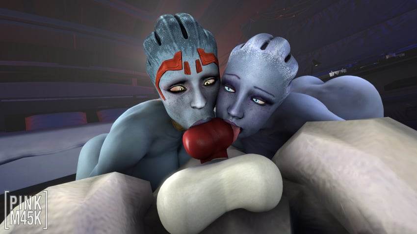 1animal 2girls 3d :>= alien alien_humanoid animal_penis asari balls big_breasts blowjob blue_eyes blue_skin group image image_set interspecies knotted_penis large_breasts liara_t'soni licking_penis male mass_effect monster nipples older_female on_back pinkm45k red_penis samara source_filmmaker sucking_penis tagme varren zoophilia