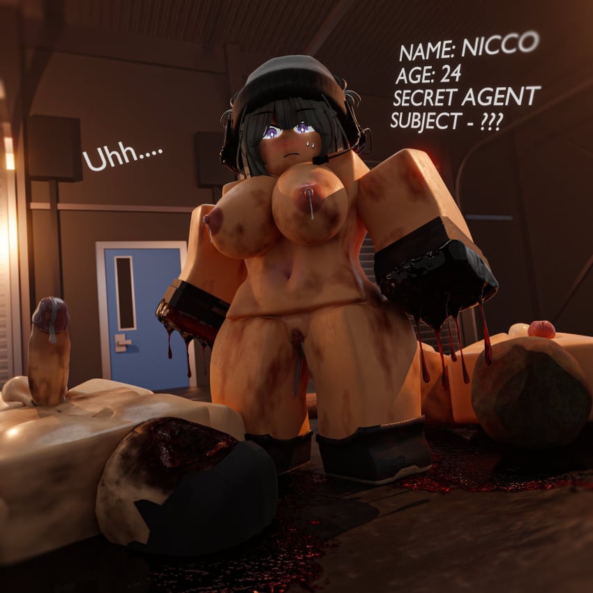 2boys1girl blocky_body blood bloody_hands breasts cliffr4t cum cum_in_pussy cum_inside deformed_face dirt gore gornopraphy head_blown headgear headphones introduction naked naked_female naked_male roblox roblox_background robloxian tagme