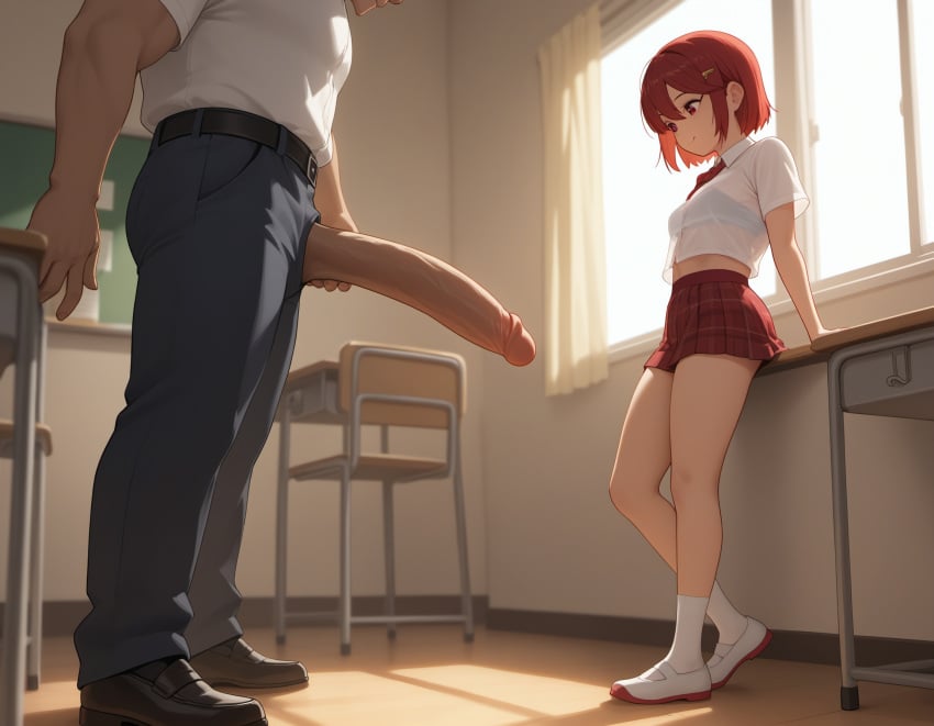 age_difference ai_generated classroom exposed_penis giant_penis holding_penis huge_cock huge_cock huge_cock imminent_rape imminent_sex large_cock large_dick large_penis looking_at_penis penis_bigger_than_head penis_out penis_out_of_pants showing_penis size_difference student teacher teacher_and_student teen teen_girl teenage_girl teenager