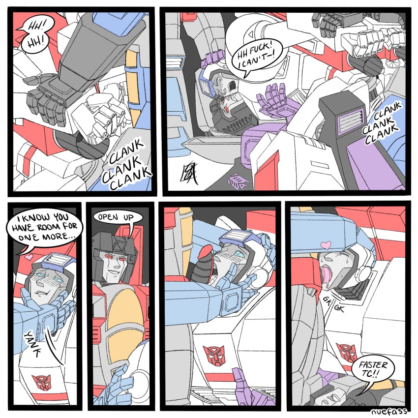 alien alien_humanoid autobot autobot_insignia blush blush_lines close-up comic commission cumming_while_penetrated decepticon decepticon_insignia dialogue face_grab fuck_me_eyes hands heart hermaphrodite jetfire looking_up_at_partner nuefass oral oral_penetration overstimulation pinning_arms robot robot_alien robot_humanoid simple_coloring simple_drawing size_difference skull_fucking skyfire_(transformers) skywarp starscream tears throat_fuck thundercracker transformers transformers_g1 triple_penetration wet_pussy