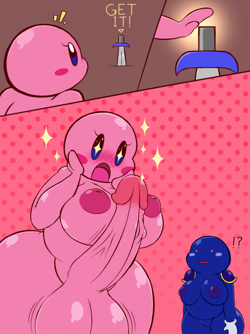 !? ass balls big_ass big_balls big_breasts big_butt big_penis blue_body blue_eyes blue_skin blush breasts butt cute cute_face fat female female_kirby female_only females_only futa_on_female futanari futanari_transformation huge_balls huge_cock k--10 kirby kirby_(series) kirby_(sssonic2) kirby_fem looking_at_viewer looking_down meta_knight meta_knight_(sssonic2) naked nintendo nude open_mouth penis pink_body pink_skin rule_63 surprise surprised surprised_face sword video_games yellow_eyes